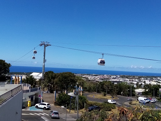Urban gondola lift in Saint Denis, Réunion