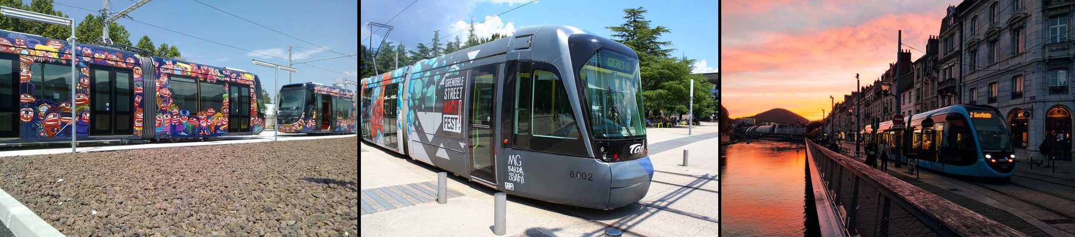 Tramways fer classique Aubagne, Grenoble, Besançon