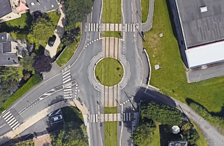 Angers, ligne A, av. Pierre Mendès France (Google Earth)