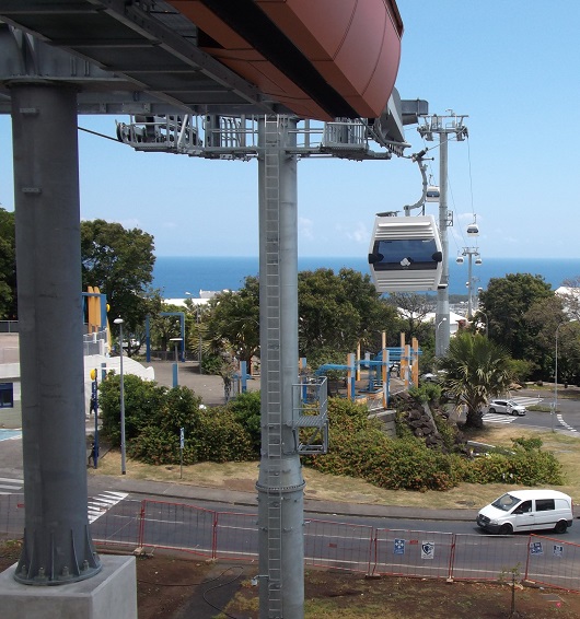 Urban gondola lift in Saint Denis, Réunion