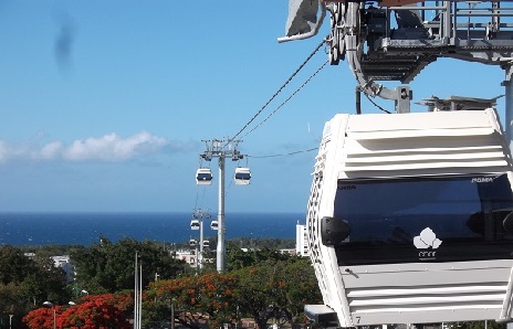 Urban gondola lift in Saint Denis, Réunion